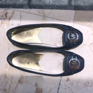 Michael Kors Navy Blue Leather Flats Size 7.5